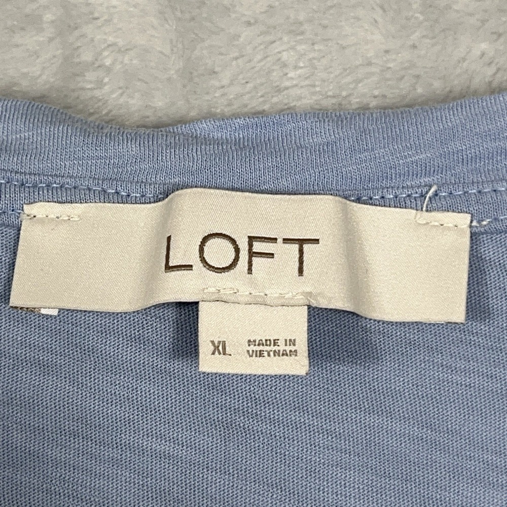 Loft Blouse Womens Top Puff Sleeve Casual T-Shirt Cotton Blend XL LOT OF 2 - Picture 8 of 13